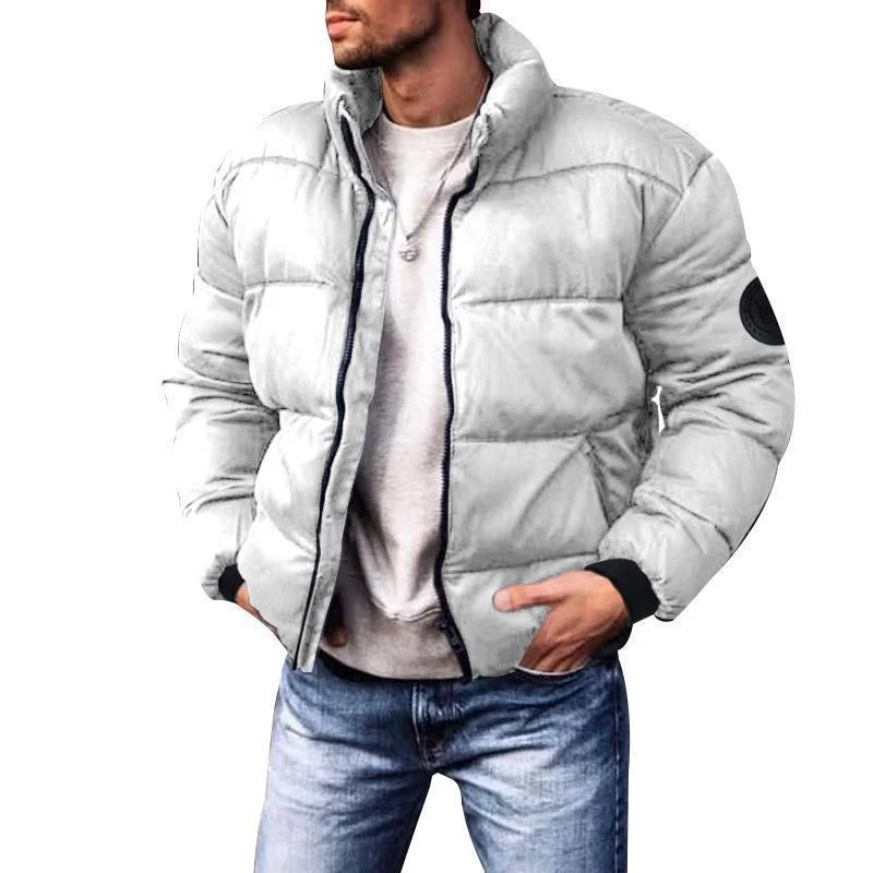 Herren Kurze Thermo-Steppjacke mit Korpuspaneelen, hohem Stehkragen und elastischen Bündchen Drune
