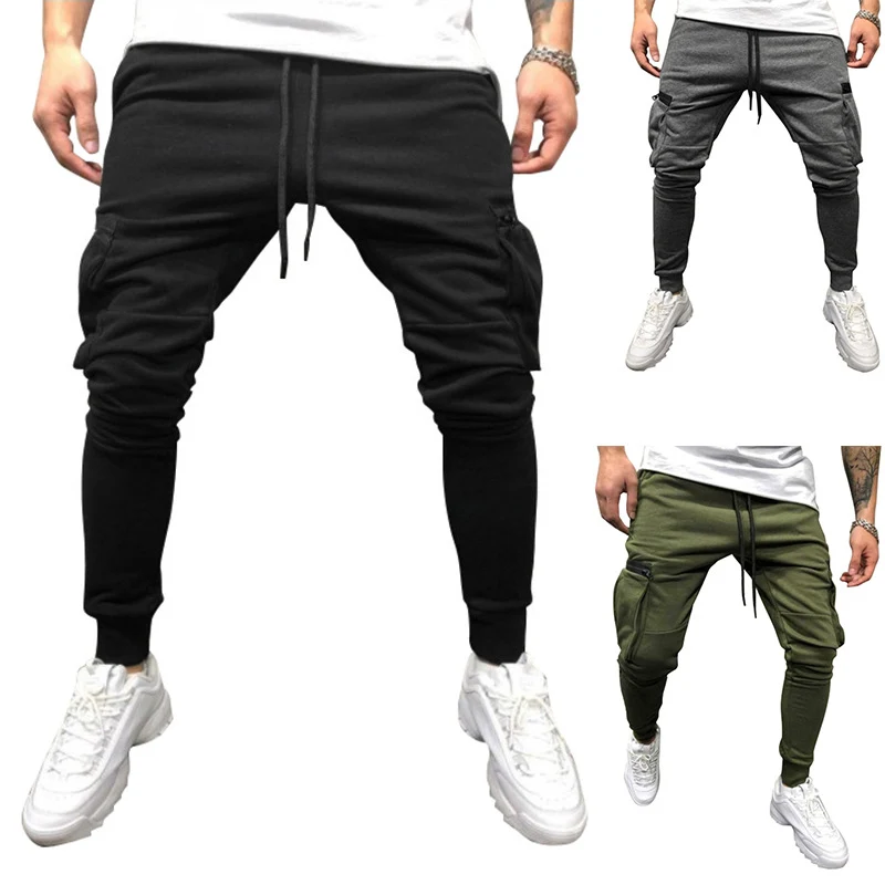 Herren Jogginghose im Drop-Crotch‑Streetwear‑Look mit Cargo‑Taschen und schmalem Bein Drune