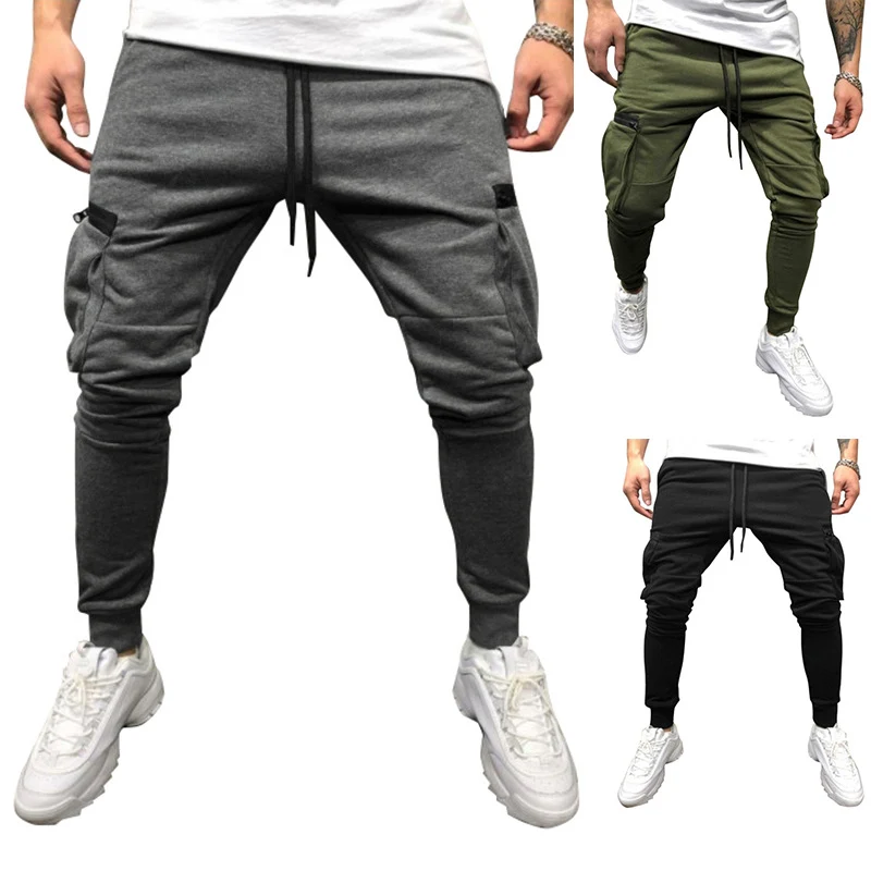 Herren Jogginghose im Drop-Crotch‑Streetwear‑Look mit Cargo‑Taschen und schmalem Bein Drune