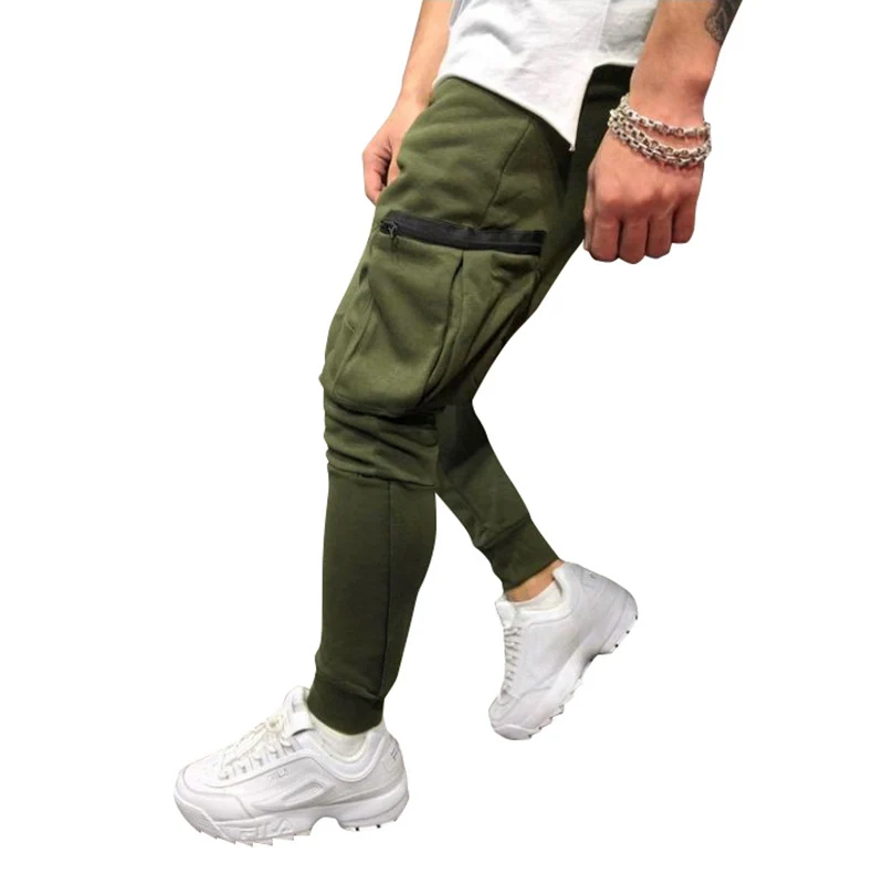 Herren Jogginghose im Drop-Crotch‑Streetwear‑Look mit Cargo‑Taschen und schmalem Bein Drune