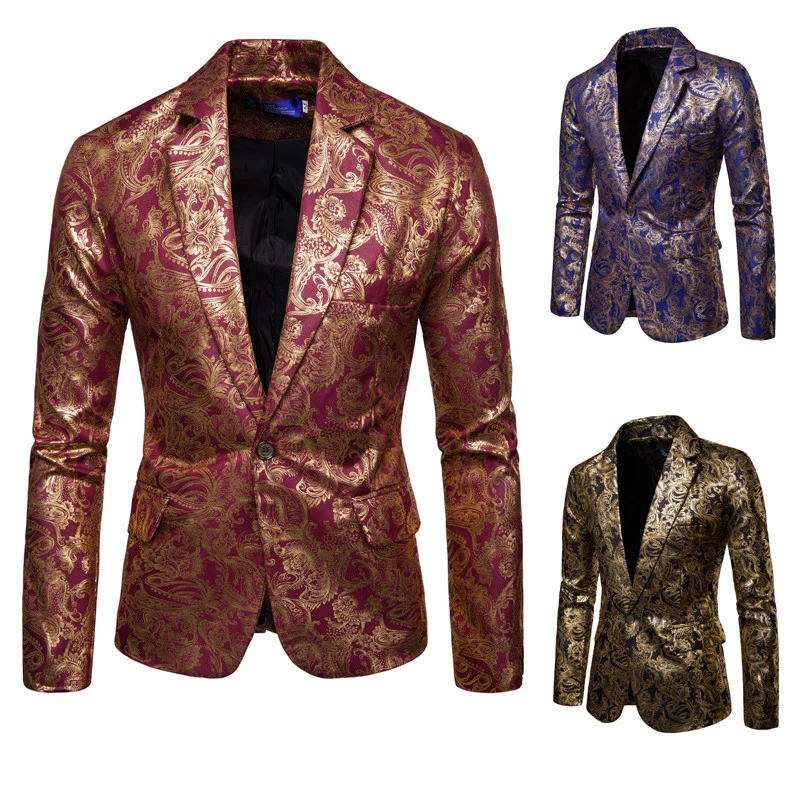 Herren Jacquard-Sakko mit Paisley-Motiv und schmaler Silhouette Drune