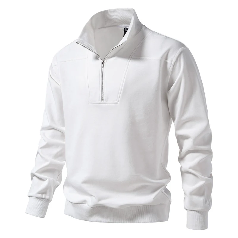 Herren Halbzip-Sweatshirt mit Stehkragen und gerippten Bündchen Drune