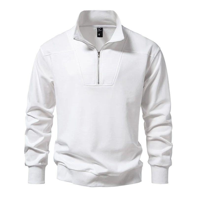 Herren Halbzip-Sweatshirt mit Stehkragen und gerippten Bündchen Drune