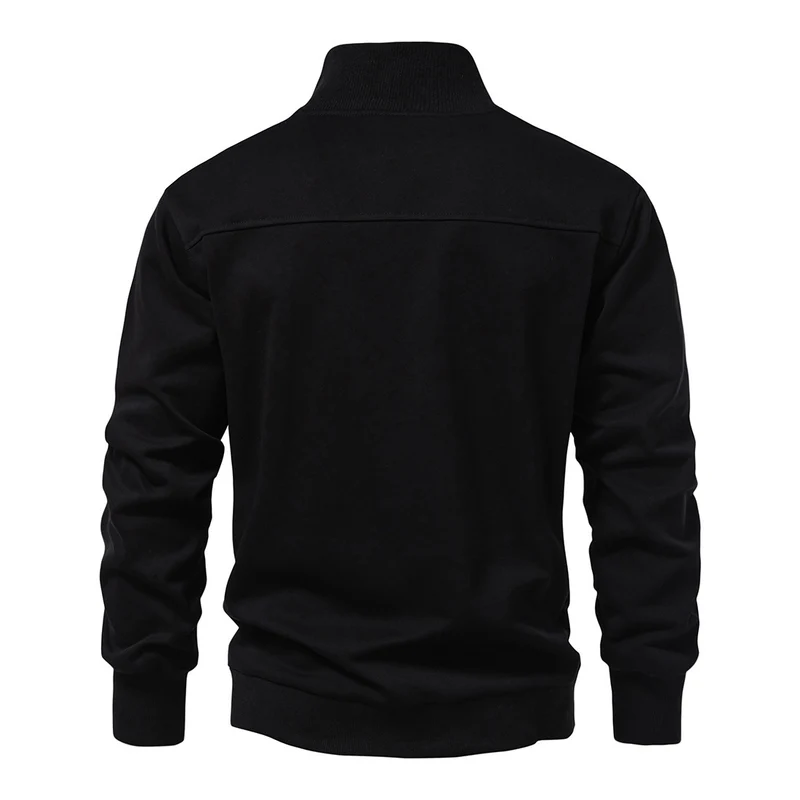 Herren Halbzip-Sweatshirt mit Stehkragen und gerippten Bündchen Drune