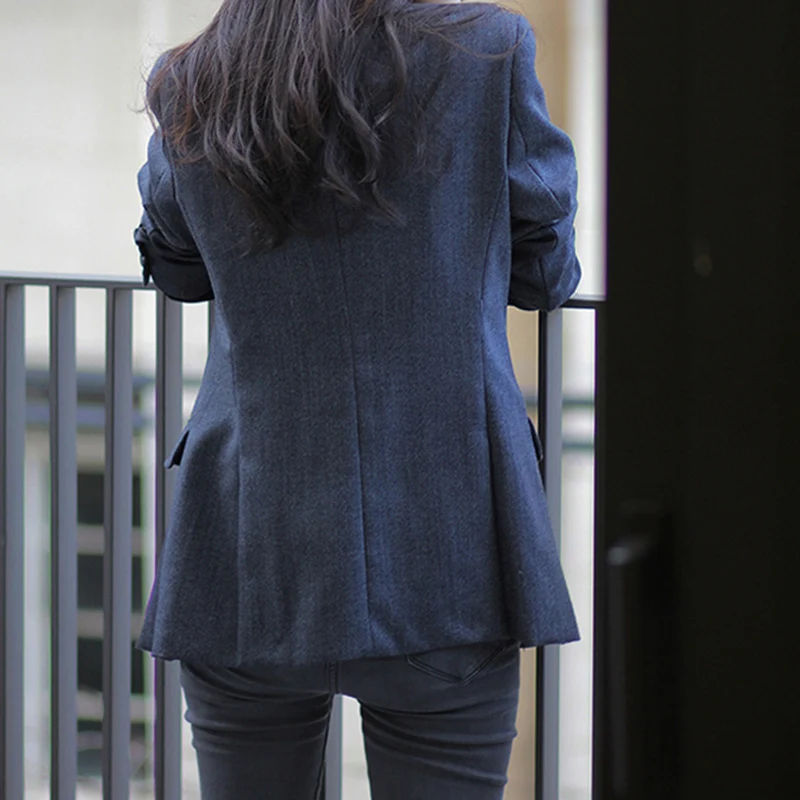 Damen elegante Blazerjacke aus hochwertigem Stoff Drune