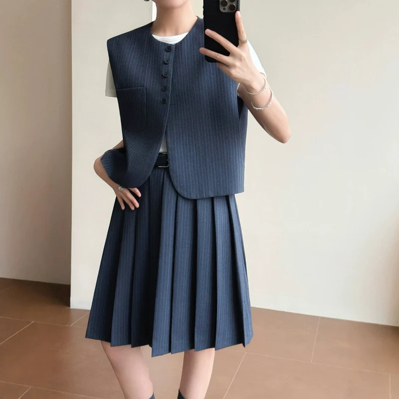 Damen Elegante Blazer-Weste mit gestreiftem Design Drune