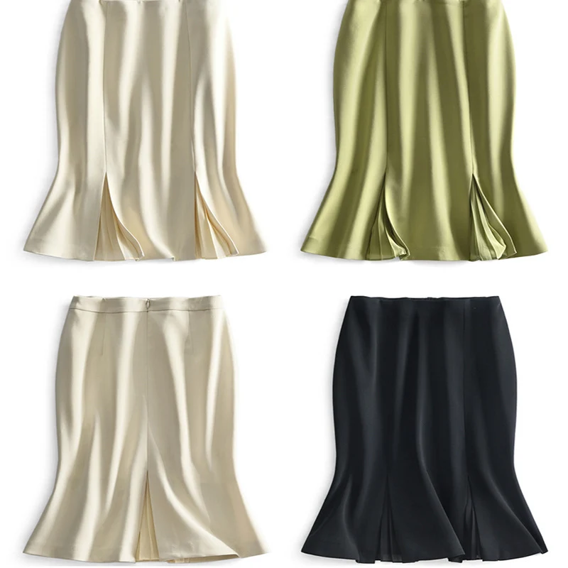 Damen Elegant geschnittener Midirock mit Raffungen Drune
