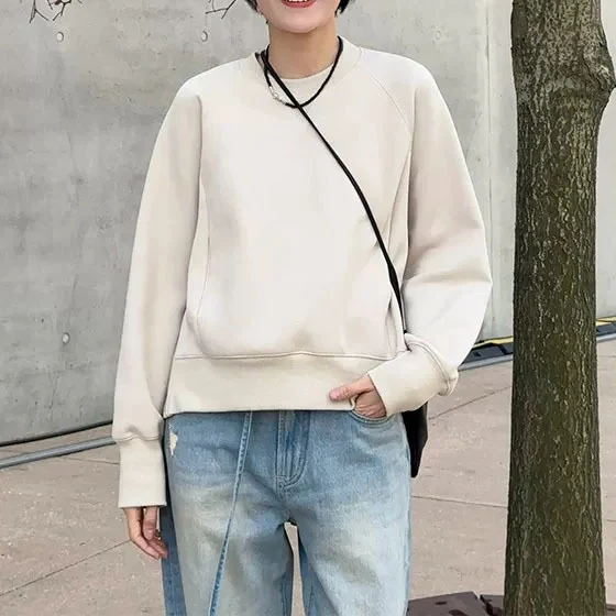 Damen Bequemer Sweatshirt mit raglan Ärmel Drune