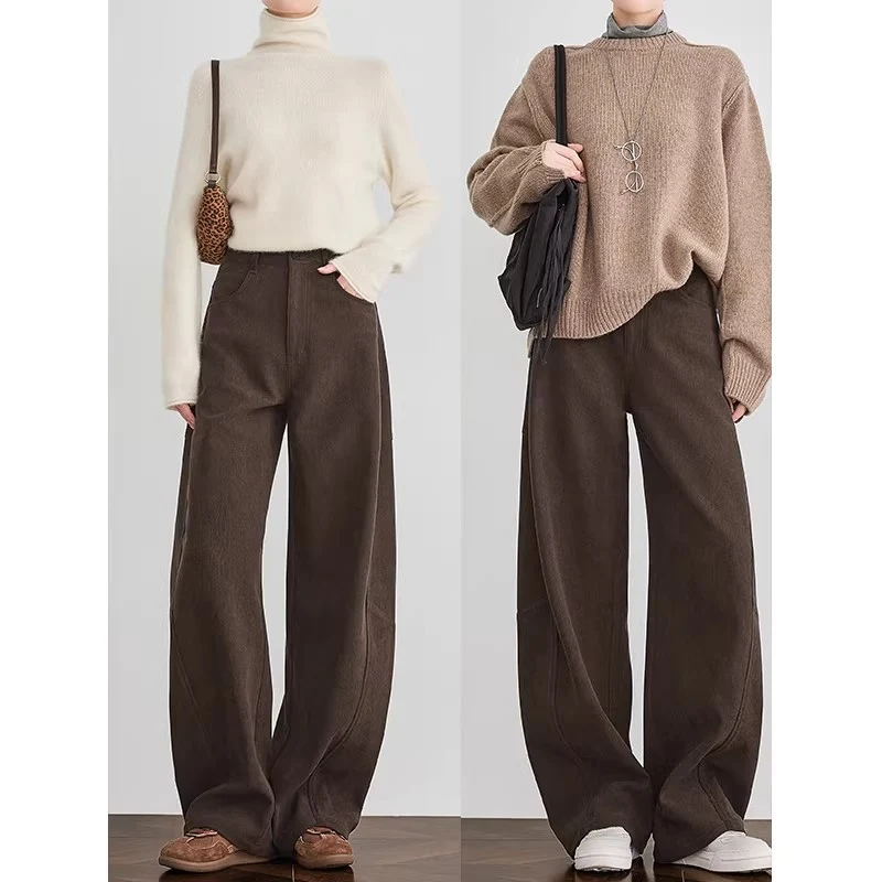 Damen Bequeme und elegante weite Cordhose Drune