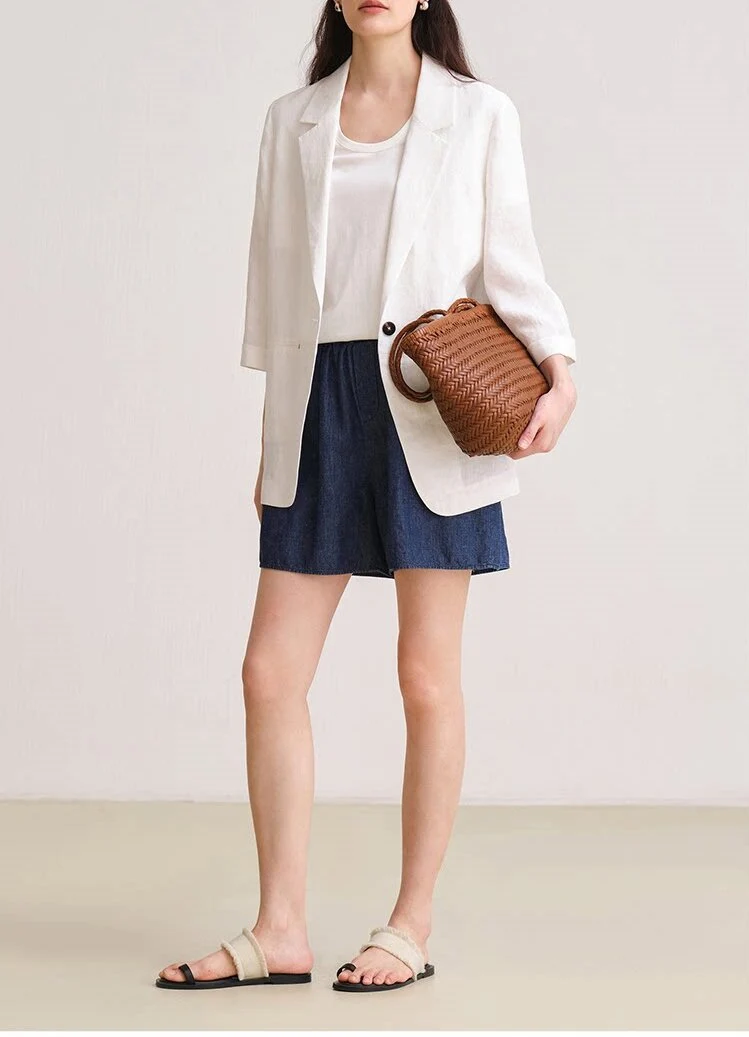 Damen Bequeme und elegante Leinenhose Drune