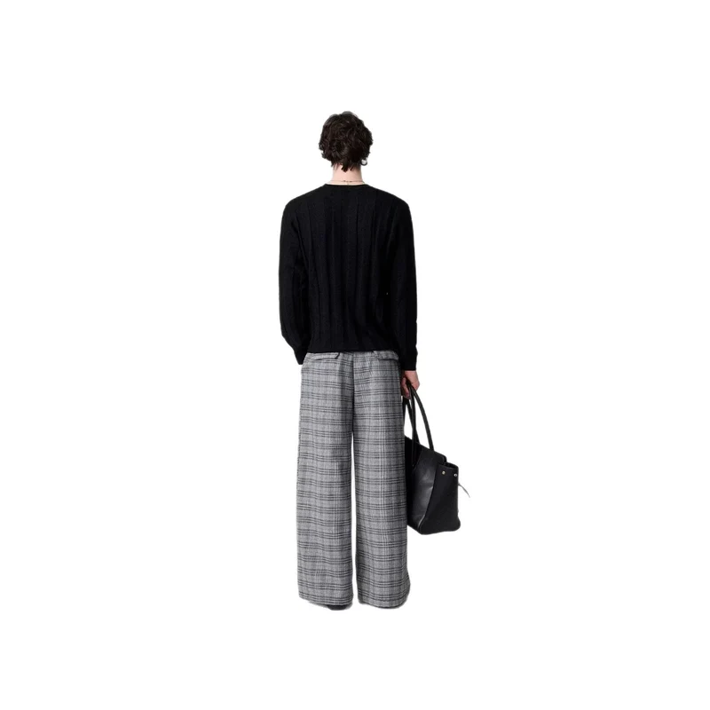 Herren Weitgeschnittene Karottenhose mit Karo-Muster Drune