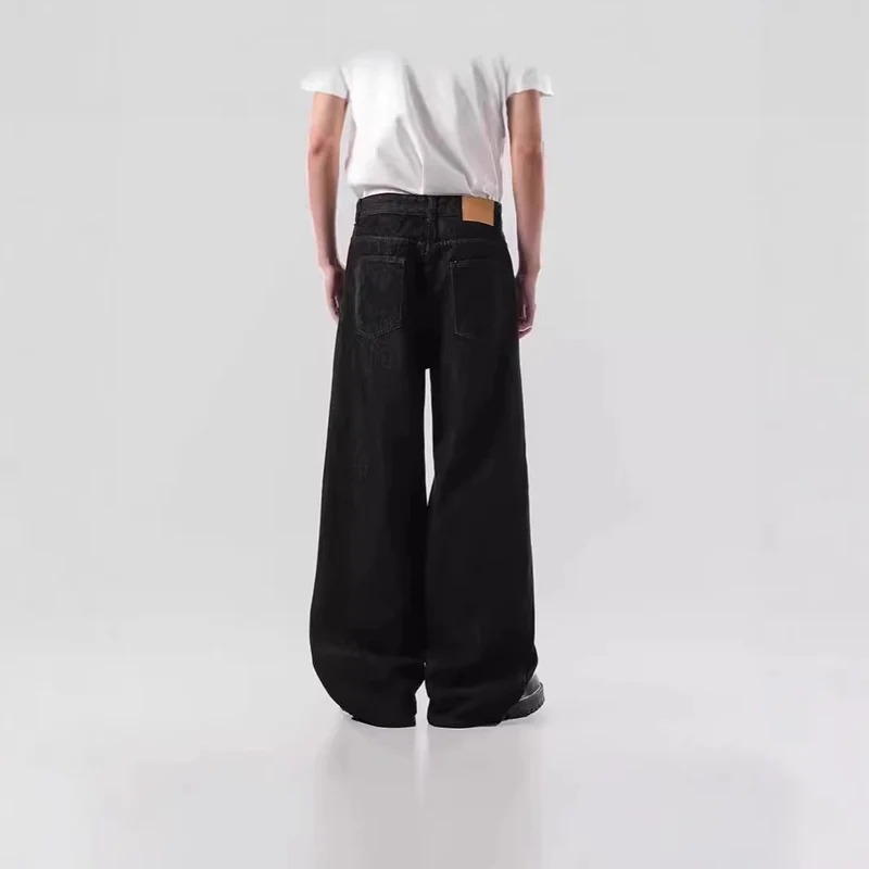 Herren Weitgeschnittene Denim-Jeans mit einzigartigem Grafikdesign Drune