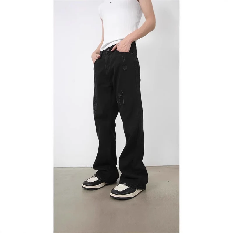 Herren Weitgeschnittene Denim-Hose Drune