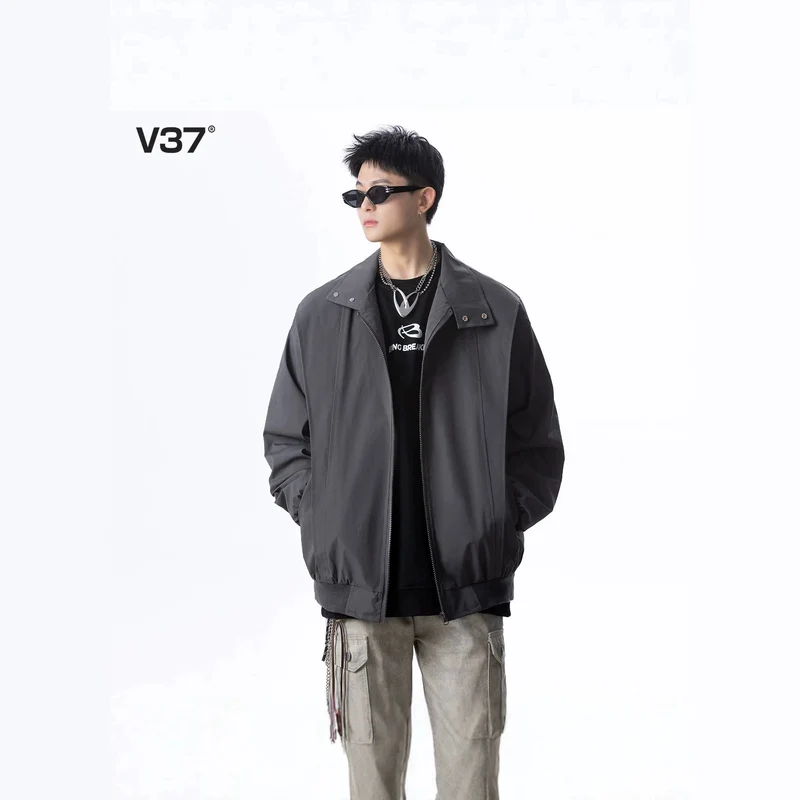 Herren Urbane Utility-Jacke mit hohem Kragen Drune