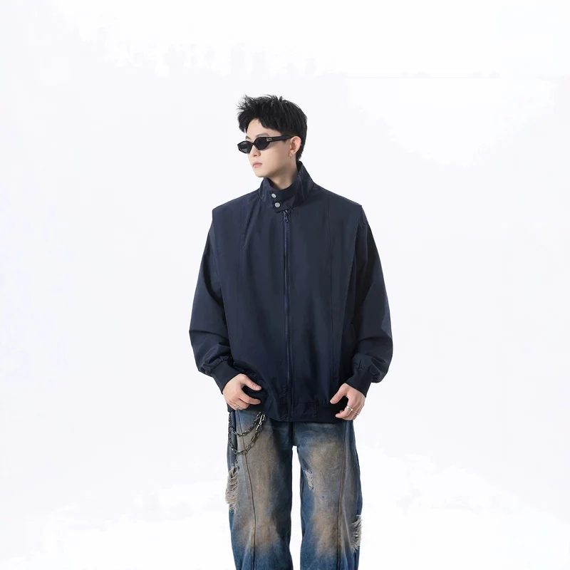 Herren Urbane Utility-Jacke mit hohem Kragen Drune