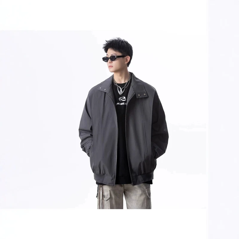 Herren Urbane Utility-Jacke mit hohem Kragen Drune