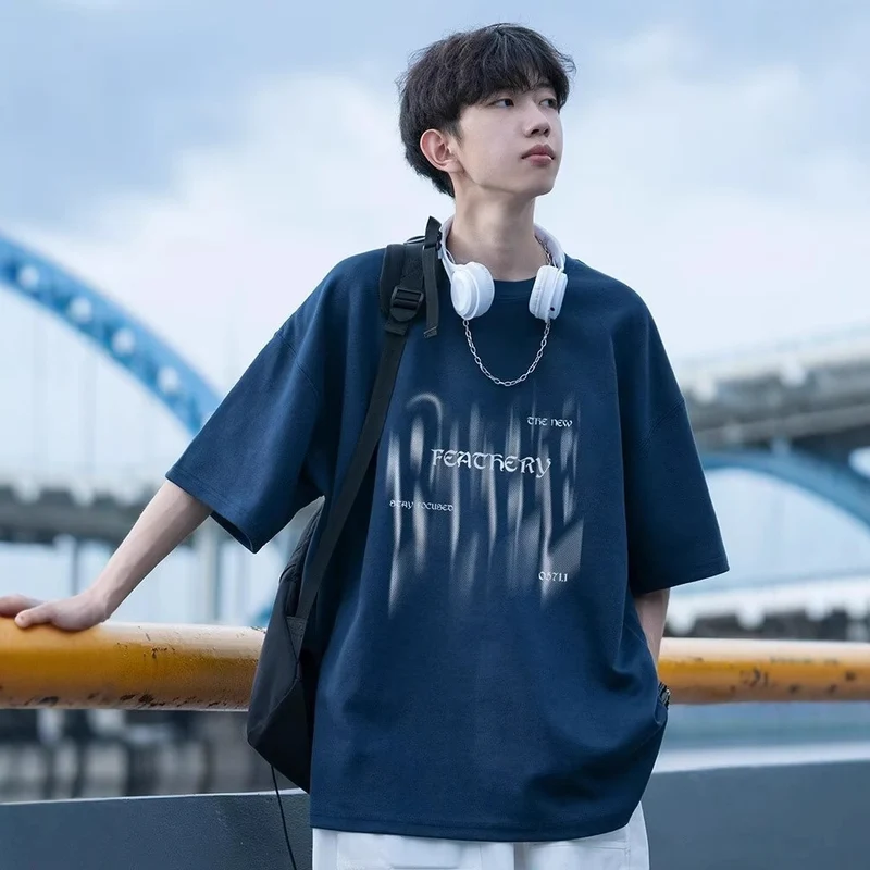 Herren Übergrößes T-Shirt mit kreativem Druck Drune