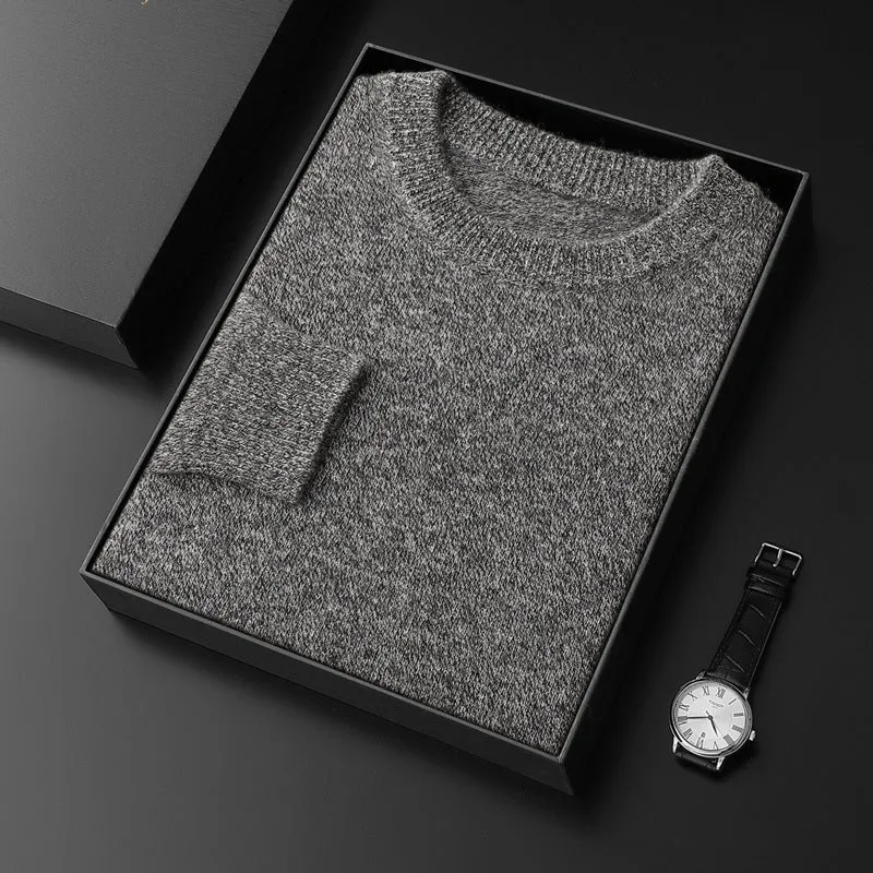 Herren Rundhals-Pullover im Kaschmir‑Look mit extraweichem Flor und Geschenkbox Drune