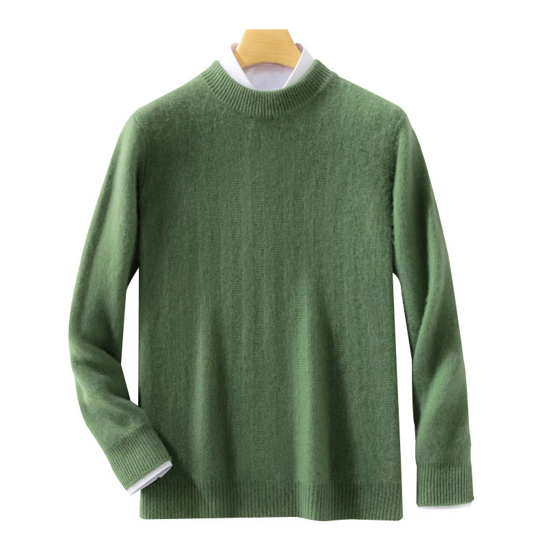 Herren Feinstrickpullover mit kurzem Stehkragen, strukturierter Längsrippe und schlanker Passform Drune