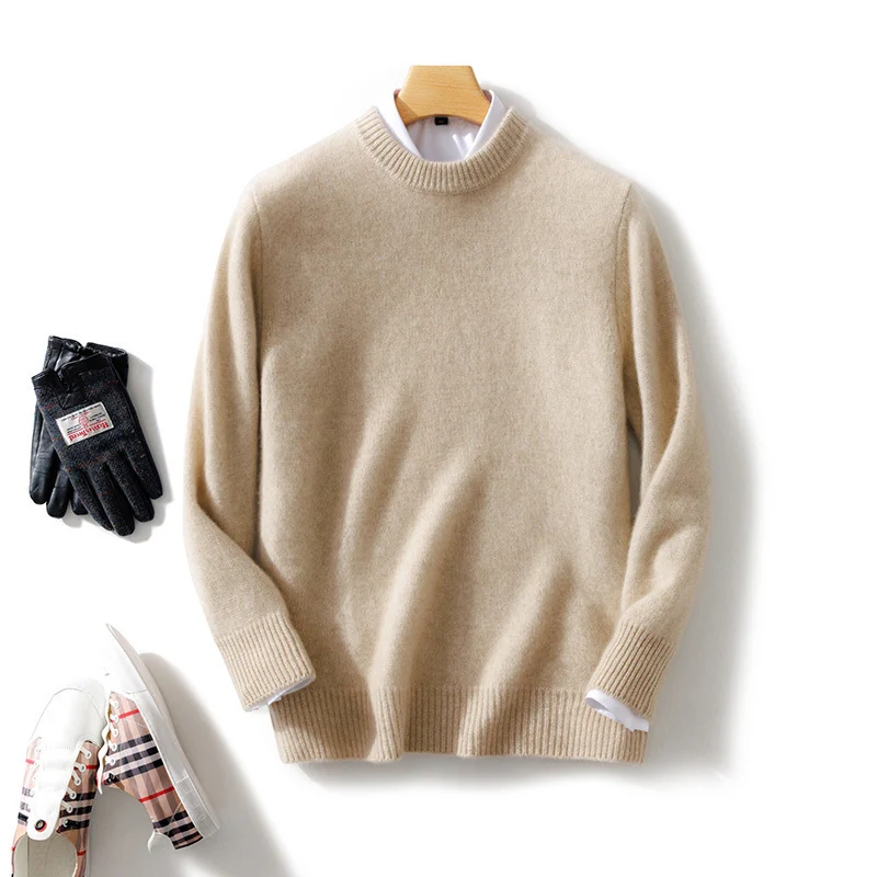 Herren Feiner Stehkragenpullover aus Kaschmir‑Blend mit gerippten Abschlüssen und schlanker Silhouette Drune