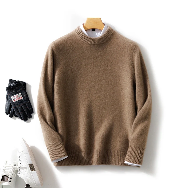 Herren Feiner Stehkragenpullover aus Kaschmir‑Blend mit gerippten Abschlüssen und schlanker Silhouette Drune
