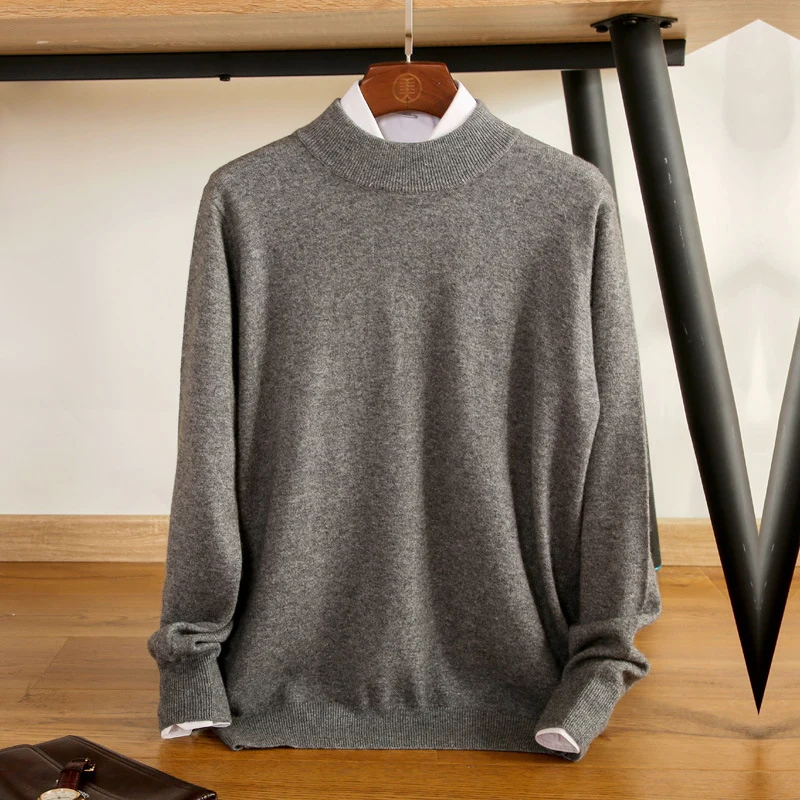 Herren Feiner Rollkragenpullover in schlanker Minimal‑Silhouette aus Woll‑Kaschmir‑Mix Drune