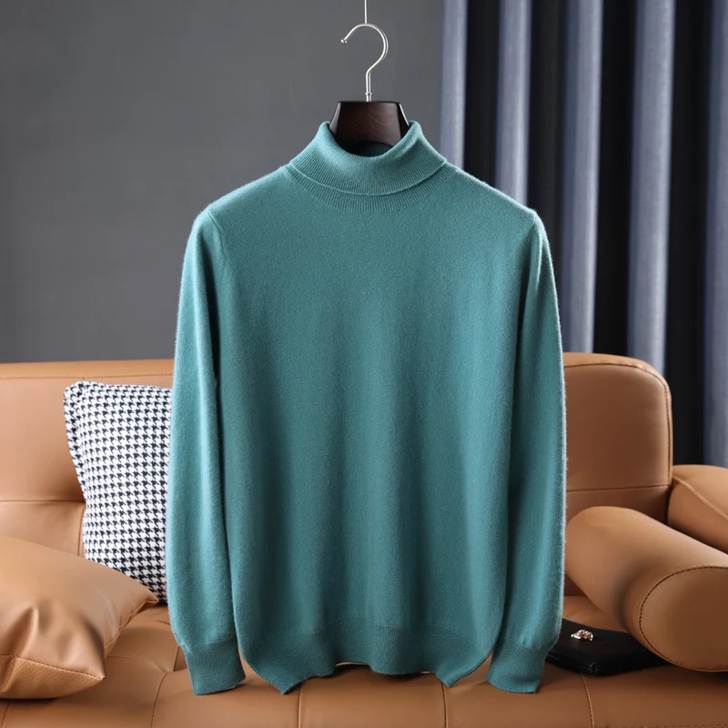 Herren Feiner Rollkragenpullover in schlanker Minimal‑Silhouette aus Woll‑Kaschmir‑Mix Drune