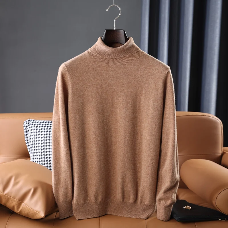 Herren Feiner Rollkragenpullover in schlanker Minimal‑Silhouette aus Woll‑Kaschmir‑Mix Drune