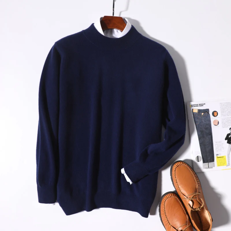 Herren Feiner Rollkragenpullover in schlanker Minimal‑Silhouette aus Woll‑Kaschmir‑Mix Drune