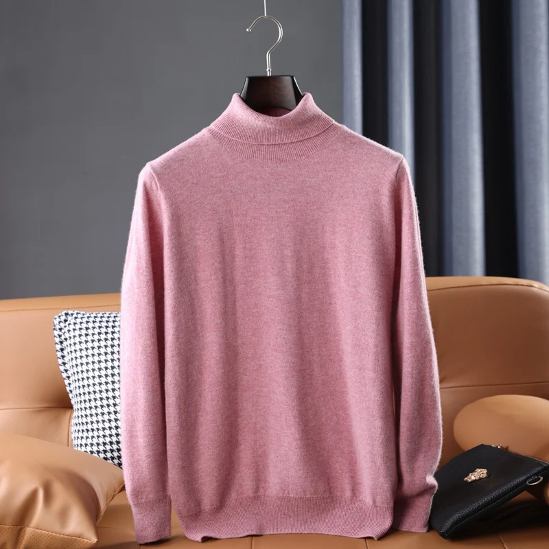 Herren Feiner Rollkragenpullover in schlanker Minimal‑Silhouette aus Woll‑Kaschmir‑Mix Drune
