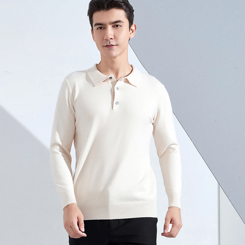 Herren Feiner Langarm-Poloshirt aus Feinstrick mit 3‑Knopf‑Leiste und schmaler Passform Drune