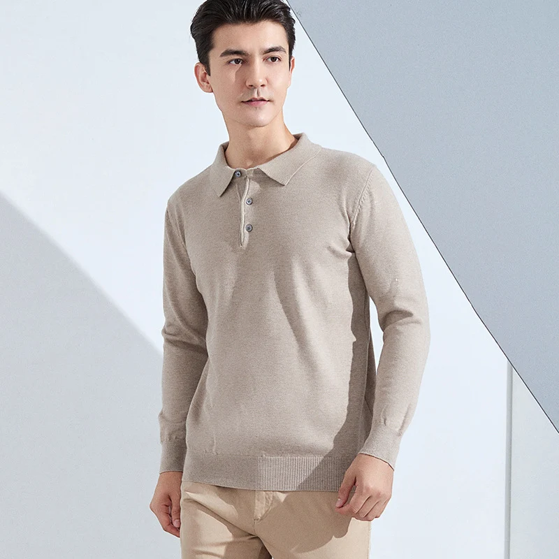 Herren Feiner Langarm-Poloshirt aus Feinstrick mit 3‑Knopf‑Leiste und schmaler Passform Drune