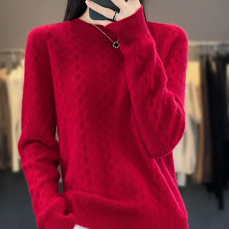 Damen Zopfmuster-Feinstrickpullover mit feiner Struktur und kastiger Silhouette Drune
