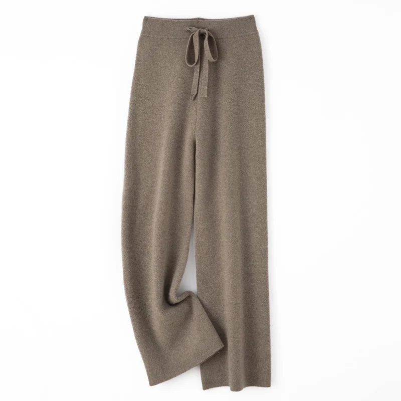Damen weite Strickhose mit Tunnelzugbund und kaschmirähnlicher Haptik Drune