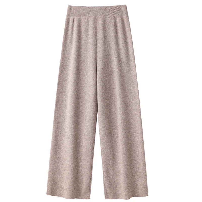 Damen Weite Strickhose mit hohem Bund und kaschmirähnlicher Weichheit Drune