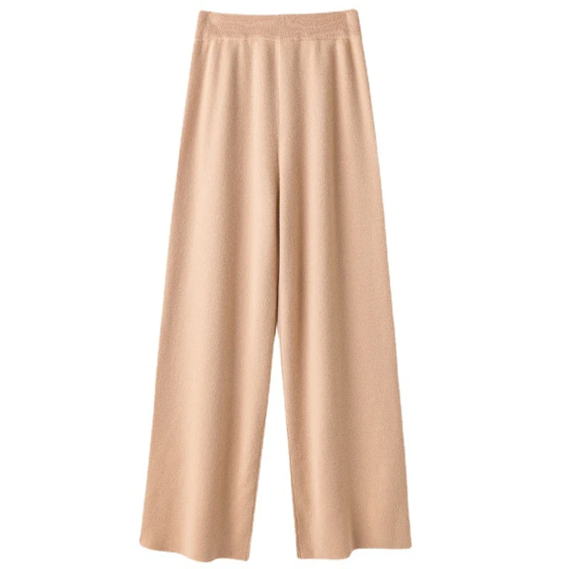 Damen Weite Strickhose mit hohem Bund und kaschmirähnlicher Weichheit Drune