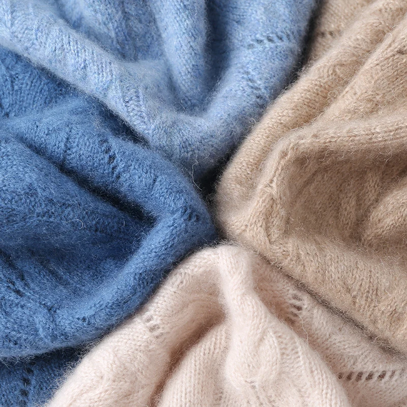 Damen Weicher Mohair‑Optik Oversize‑Rollkragenpullover mit Ajour‑Zopfstruktur Drune