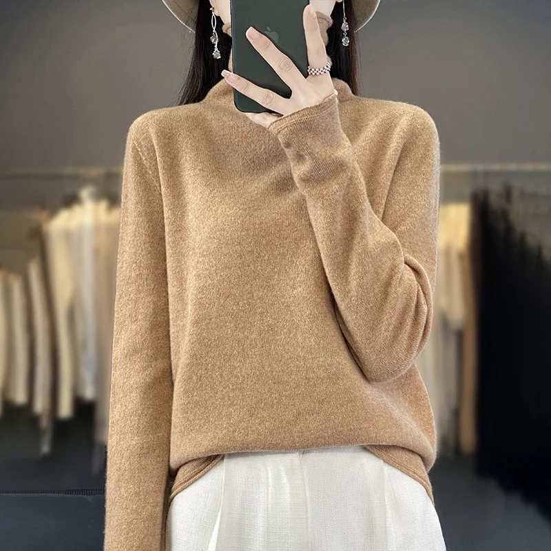 Damen Weicher Feinstrick-Rollkragenpullover mit kaschmirähnlicher Haptik und verlängerten Bündchen Drune