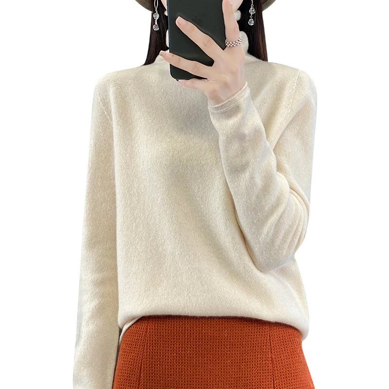 Damen Weicher Feinstrick-Rollkragenpullover mit kaschmirähnlicher Haptik und verlängerten Bündchen Drune