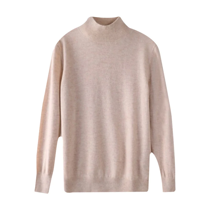 Damen Ultraleichter Mockneck-Pullover aus kaschmirähnlichem Feinstrick mit verlängerter Saumlinie Drune