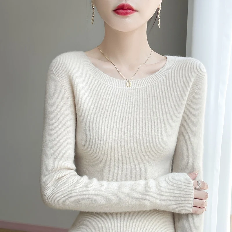 Damen Taillierter Rundhals-Pullover aus fein gerippter Kaschmir‑Optik Drune