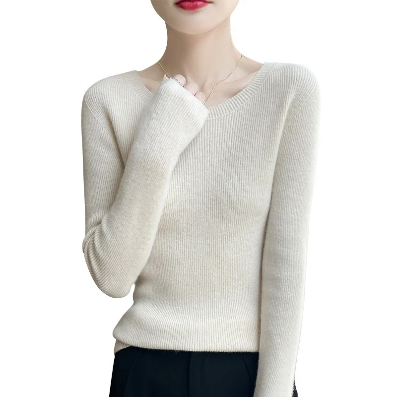 Damen Taillierter Rundhals-Pullover aus fein gerippter Kaschmir‑Optik Drune