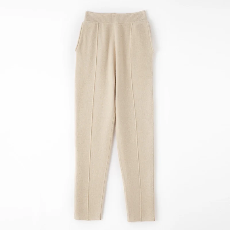 Damen Strickhose mit schmaler Beinform, elastischem Bund und Bügelfalte Drune