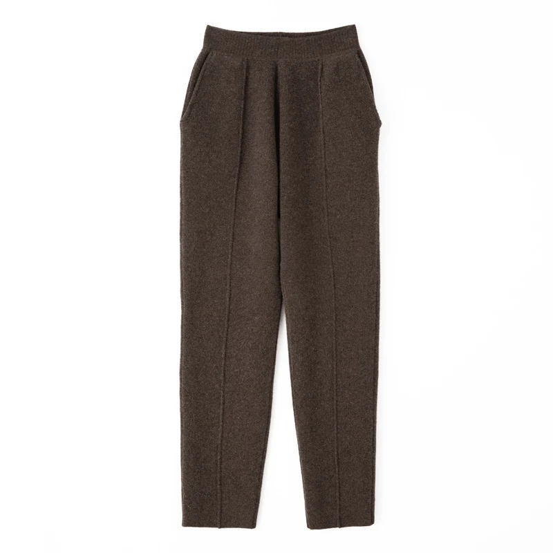 Damen Strickhose mit schmaler Beinform, elastischem Bund und Bügelfalte Drune
