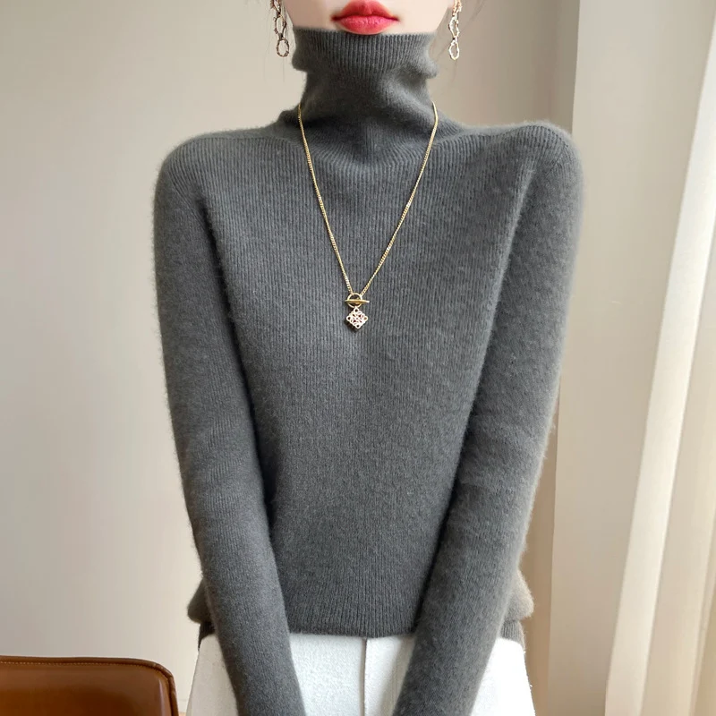 Damen Slim-Fit Rollkragenpullover aus weichem Angora-Mix Drune