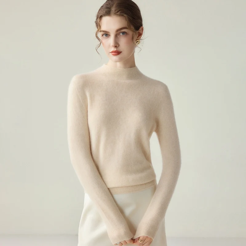 Damen Schmaler Mockneck-Feinstrickpullover mit kaschmirähnlicher Haptik Drune