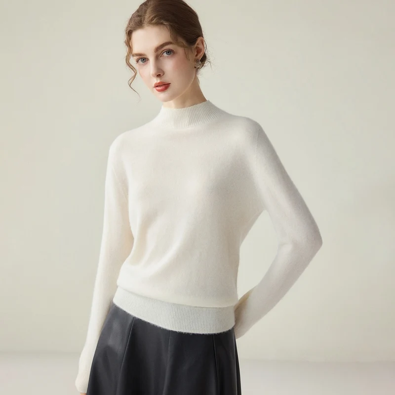 Damen Schmaler Mockneck-Feinstrickpullover mit kaschmirähnlicher Haptik Drune