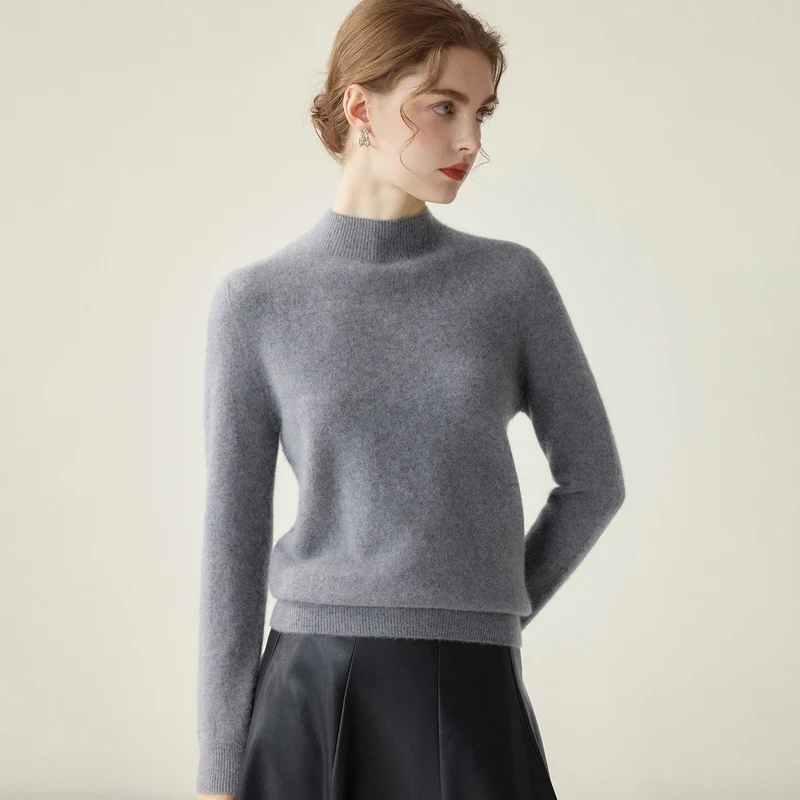 Damen Schmaler Mockneck-Feinstrickpullover mit kaschmirähnlicher Haptik Drune