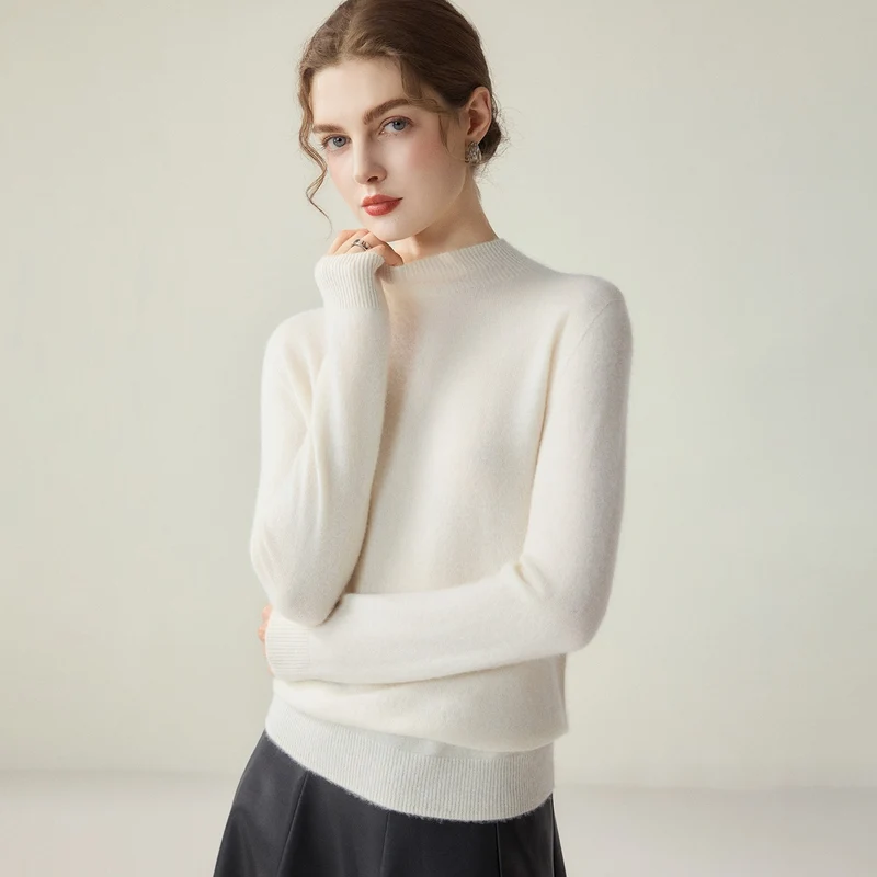 Damen Schmaler Mockneck-Feinstrickpullover mit kaschmirähnlicher Haptik Drune