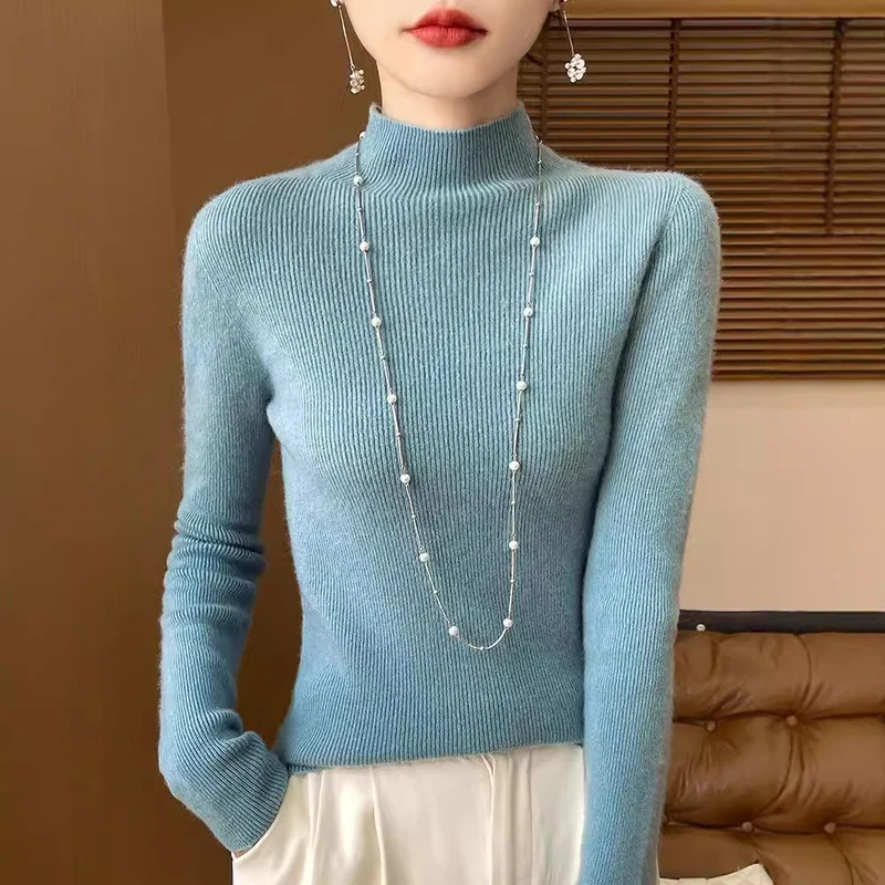 Damen Schmaler Kurzrollkragenpullover in kuscheliger Kaschmir‑Optik mit feiner Rippenstruktur Drune